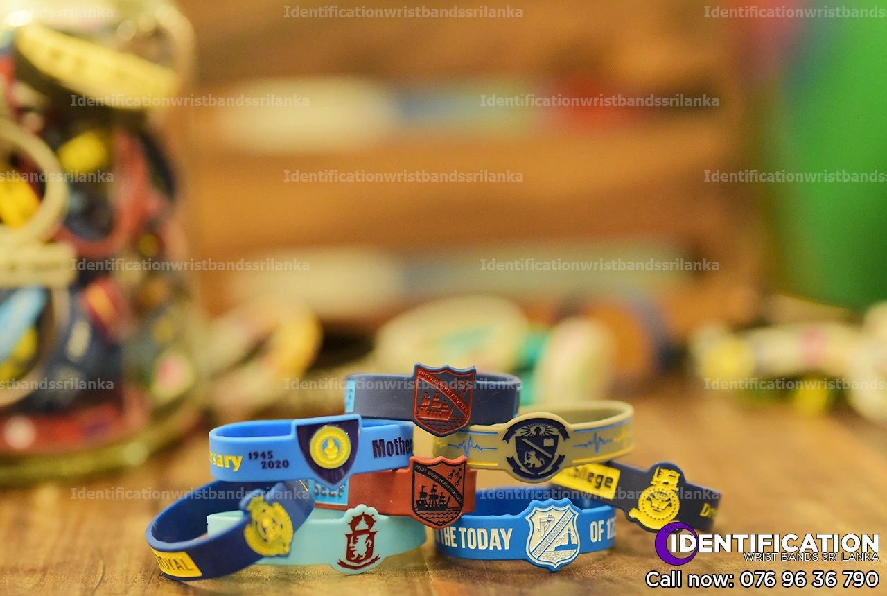 FIGURED silicone identification wristbands colection design for schools in sri Lanka