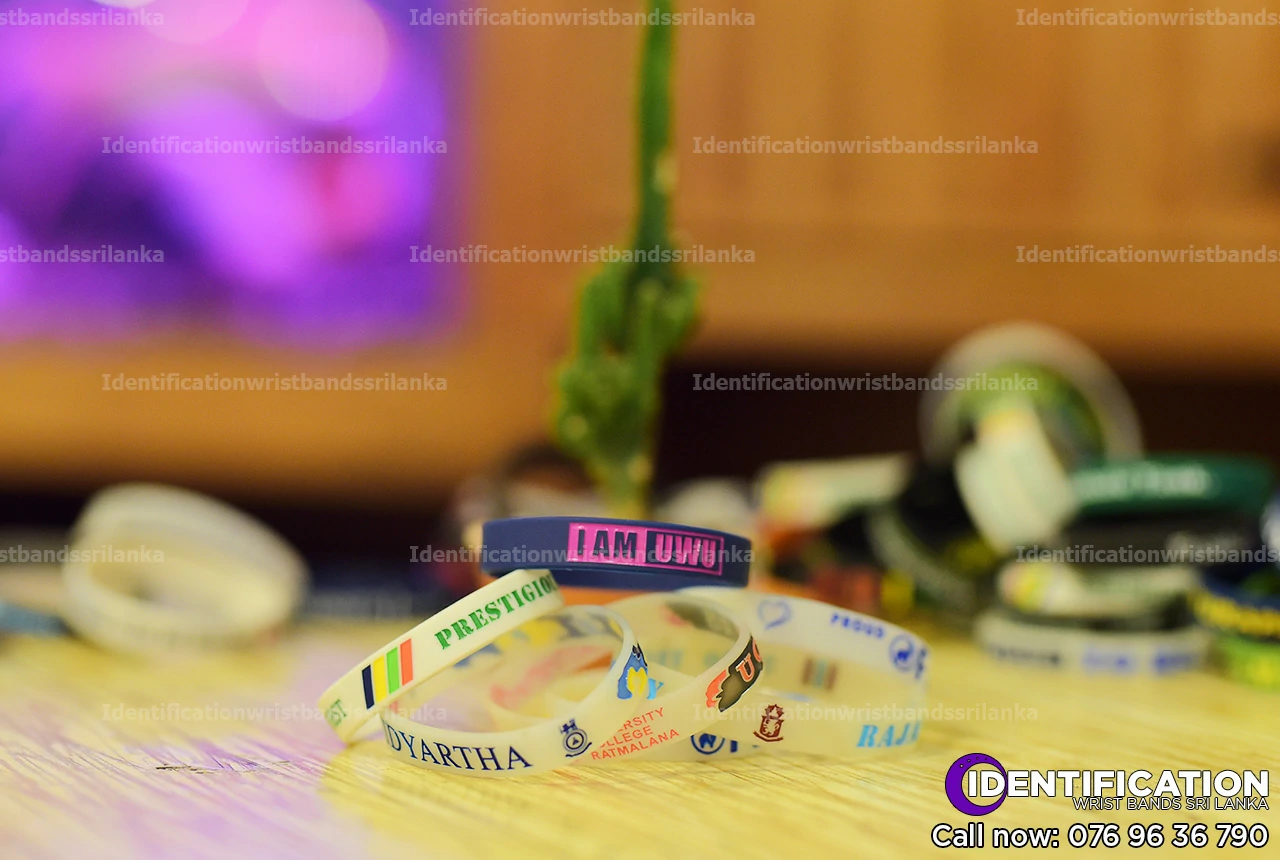 Debossed identification wristbands, design for school fundraising events in kandy, Sri Lanka