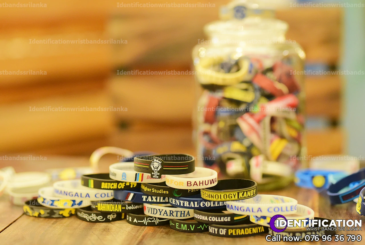 Debossed silicone identification wristbands for school fundraising event in sri Lanka