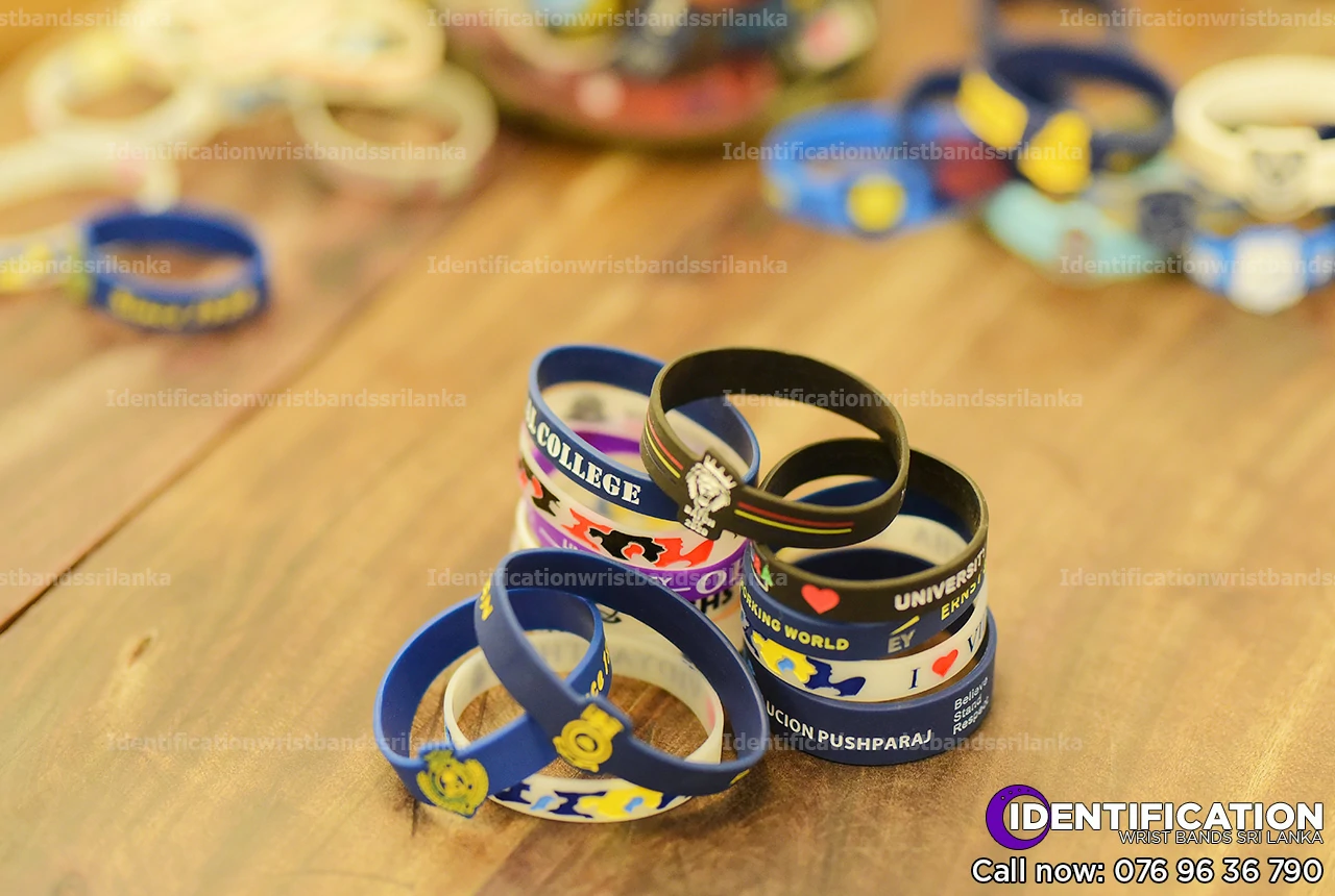 Debossed silicone identification wristbands for promotional event in sri Lanka