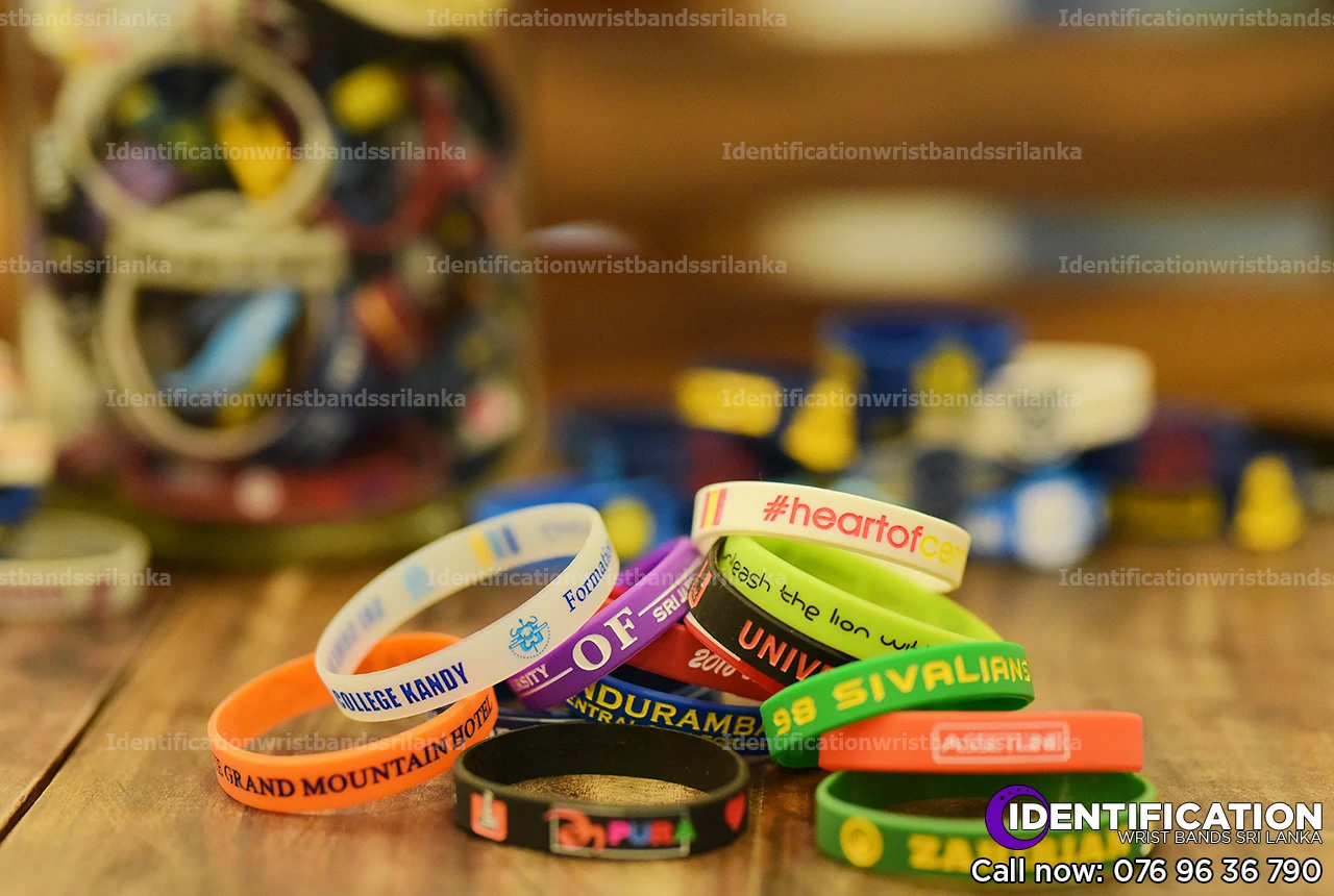 Debossed and  normal printed silicone identification wristbandscolection