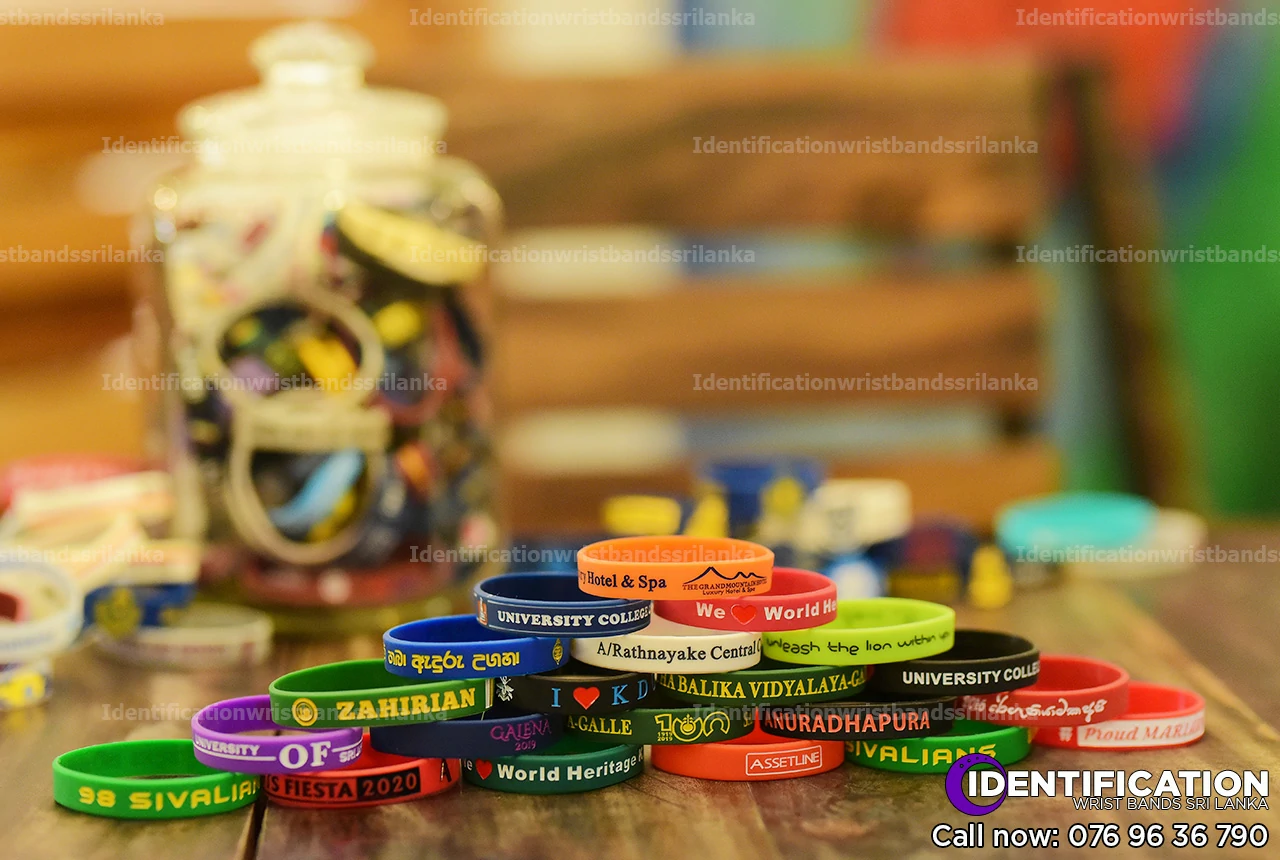 Debossed silicone identification wristbands colection for Sri Lankan market.